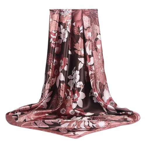 Traziewell Silk Scarves Satin Scarf Headscarf Woman 27″ Square Thin Soft Lattice Hair Scarfs Wrap for Women Vintage Lightweight Scarves 2909