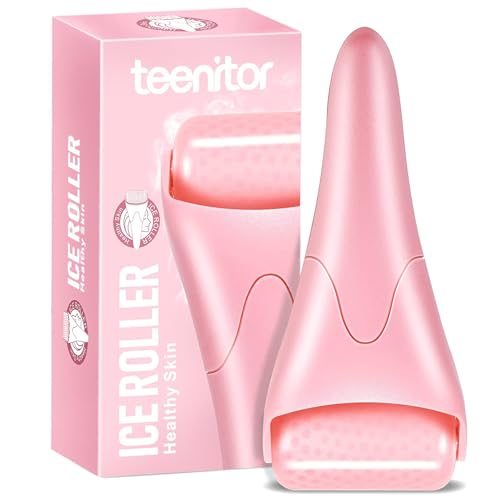 Teenitor Face & Eye Puffiness Relief Ice Roller – Facial Ice Roller Massager, Pink