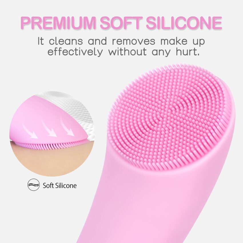 Beauty Find: Facial Cleansing Brush, Heatable Vibrating Face Scrubber with Massage Pink – 11% Off