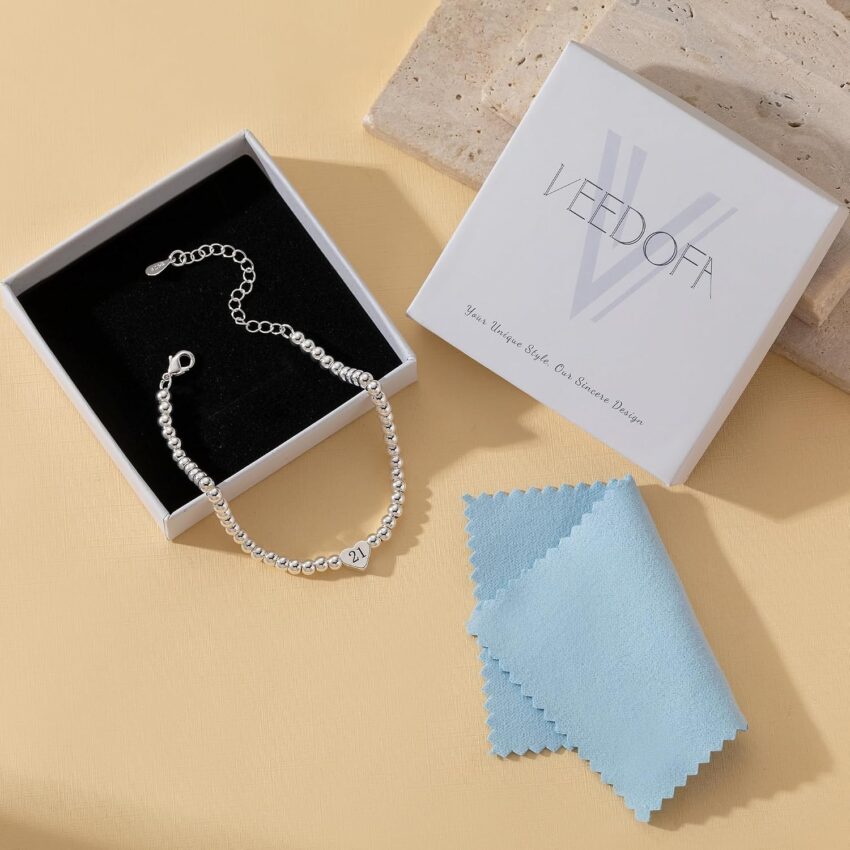 Gift & Style Find: 16th 18th 21th 30th 40th 50th 60th Birthday Gifts for Women, Hypoallergenic Adjustable Bead 925 Sterling Silver Bracelet for Women, Presents for Mum Daughter Grandma Auntie Friends – Save 0%